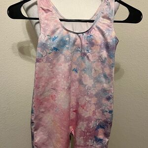 Pink and Blue Floral leotard